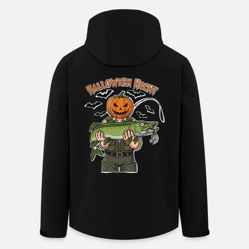 Halloween Hecht Kürbiskopf - Recycelte Männer Softshell-Jacke von Stanley/Stella - Schwarz