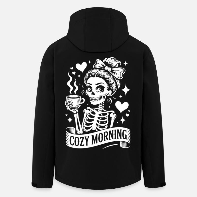Cozy Morning Skull Coffee - Men’s Recycled Softshell Jacket by Stanley/Stella - black
