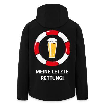 Meine Letzte Rettung! (Bier / Willibecher / NEG) - Recycelte Männer Softshell-Jacke von Stanley/Stella - Schwarz - Hinten - AI Model Male 185 light (185cm)