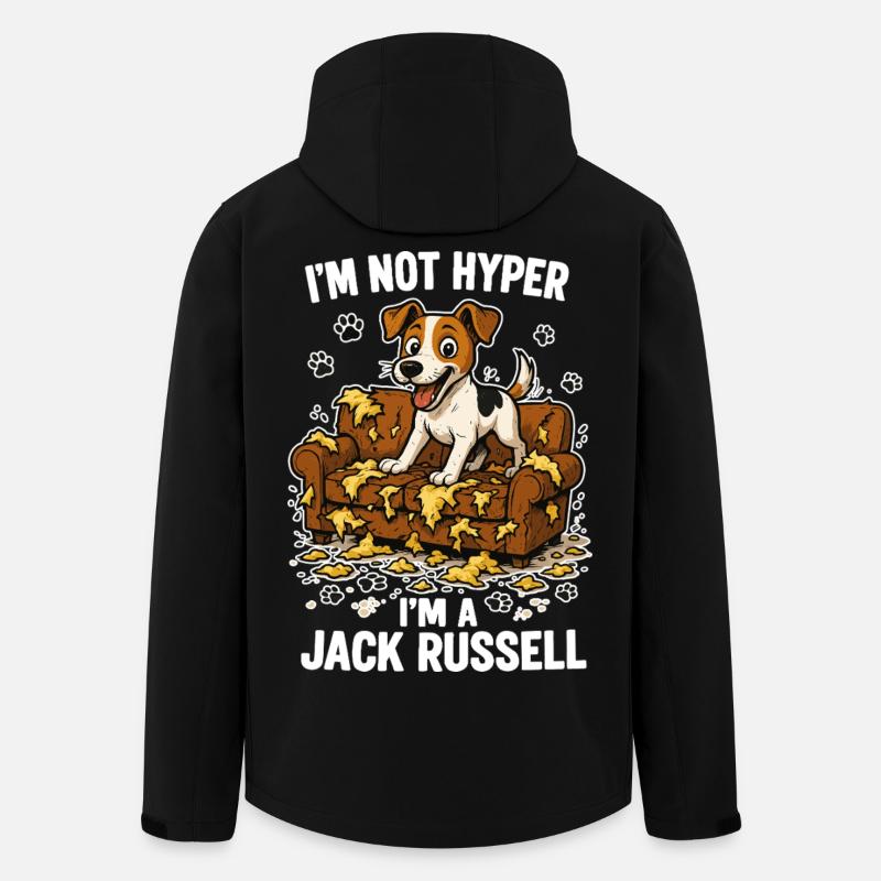 Jack Russell Terrier : Drôle d’Hyperactivité Drôle - Veste softshell homme en polyester recyclé Stanley/Stella - noir