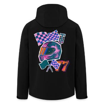 Haut-parleur à ondes rétro - Veste softshell homme en polyester recyclé Stanley/Stella - noir - Dos - AI Model Male 185 light (185cm)
