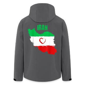 Iranische Herzflagge - Recycelte Männer Softshell-Jacke von Stanley/Stella - Schwarz - Hinten - AI Model Male 185 light (185cm)