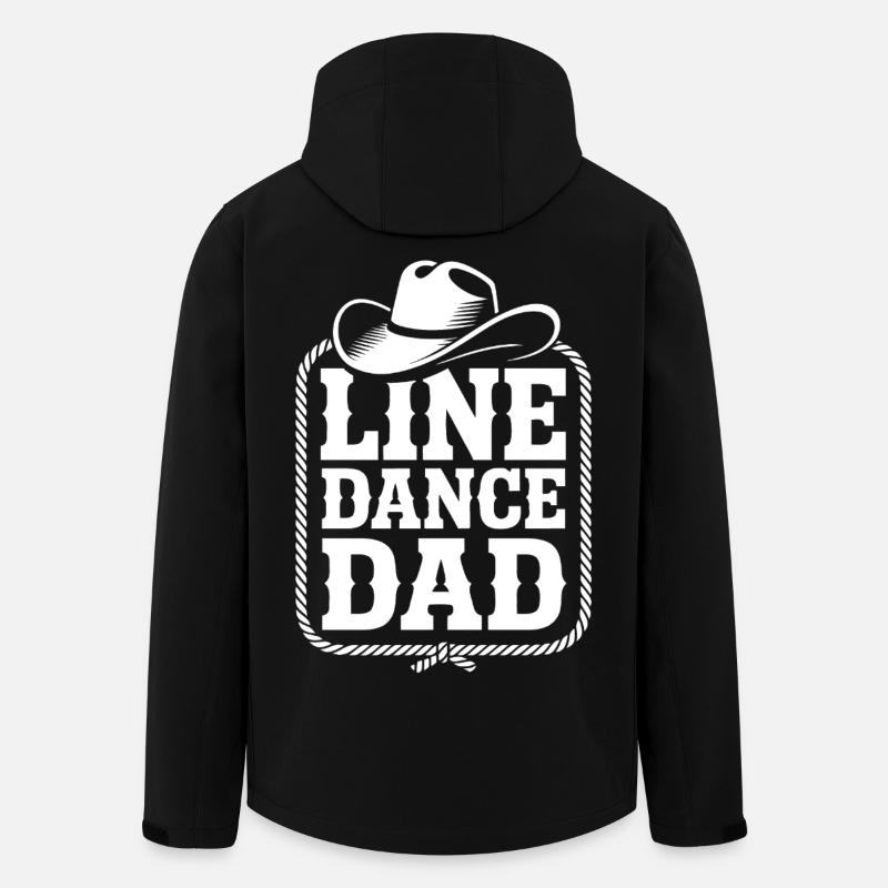 Motif Papa-Cowboy en Line Danse - Veste softshell homme en polyester recyclé Stanley/Stella - noir