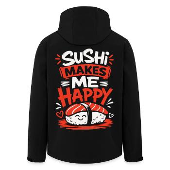 Le sushi me rend heureux - Veste softshell homme en polyester recyclé Stanley/Stella - noir - Dos - AI Model Male 185 light (185cm)