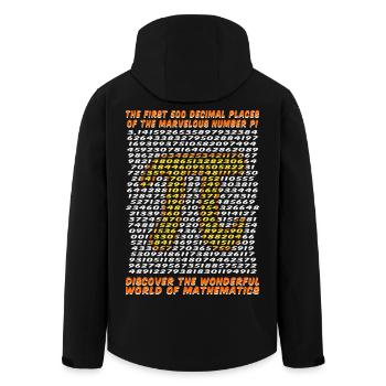 Pi - Les 500 premières décimales - Veste softshell homme en polyester recyclé Stanley/Stella - noir - Dos - AI Model Male 185 light (185cm)
