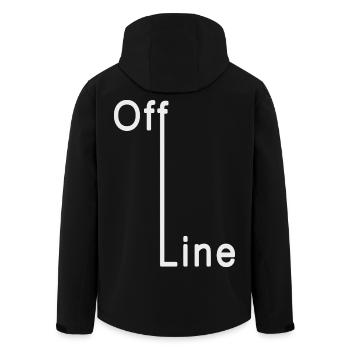 Off Line - Men’s Recycled Softshell Jacket by Stanley/Stella - black - Back - AI Model Male 185 light (185cm)