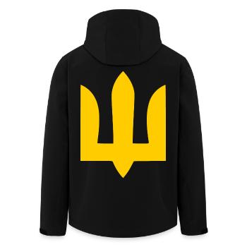 Ukraine - Recycelte Männer Softshell-Jacke von Stanley/Stella - Schwarz - Hinten - AI Model Male 185 light (185cm)