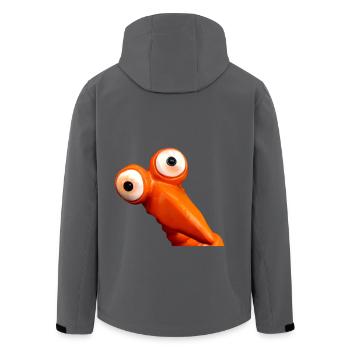 Lustiger oranger Vogel mit großen Augen - Recycelte Männer Softshell-Jacke von Stanley/Stella - Schwarz - Hinten - AI Model Male 185 light (185cm)
