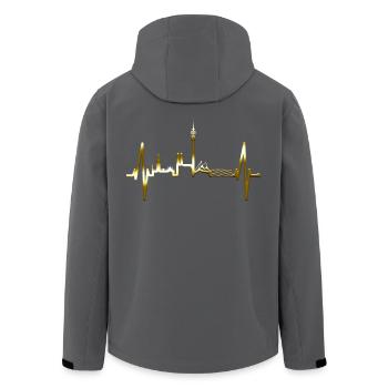 Munich Skyline Heartbeat Bayern Munich Fan Gold - Men’s Recycled Softshell Jacket by Stanley/Stella - black - Back - AI Model Male 185 light (185cm)