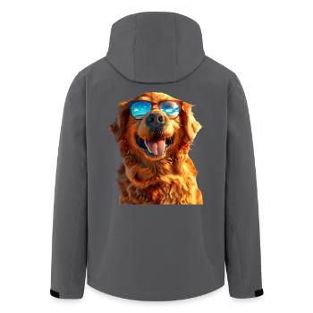 Golden Retriever Dog Dog Mom Dogs Lover - Men’s Recycled Softshell Jacket by Stanley/Stella - black - Back - AI Model Male 185 light (185cm)