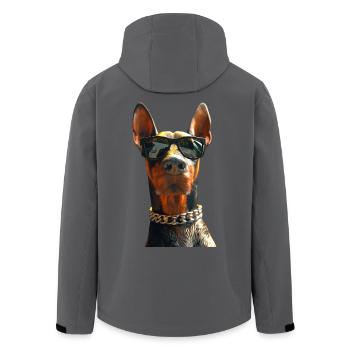 Dobermann Hunde Motiv Wachhund Stolze Dobermänner - Recycelte Männer Softshell-Jacke von Stanley/Stella - Schwarz - Hinten - AI Model Male 185 light (185cm)