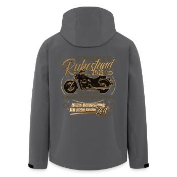 Legende, Rente, Ruhestand, Motorrad, 2025 - Recycelte Männer Softshell-Jacke von Stanley/Stella - Schwarz - Hinten - AI Model Male 185 light (185cm)