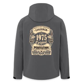 50. Geburtstag, Geschenk, Legende, Original, 1975 - Recycelte Männer Softshell-Jacke von Stanley/Stella - Schwarz - Hinten - AI Model Male 185 light (185cm)