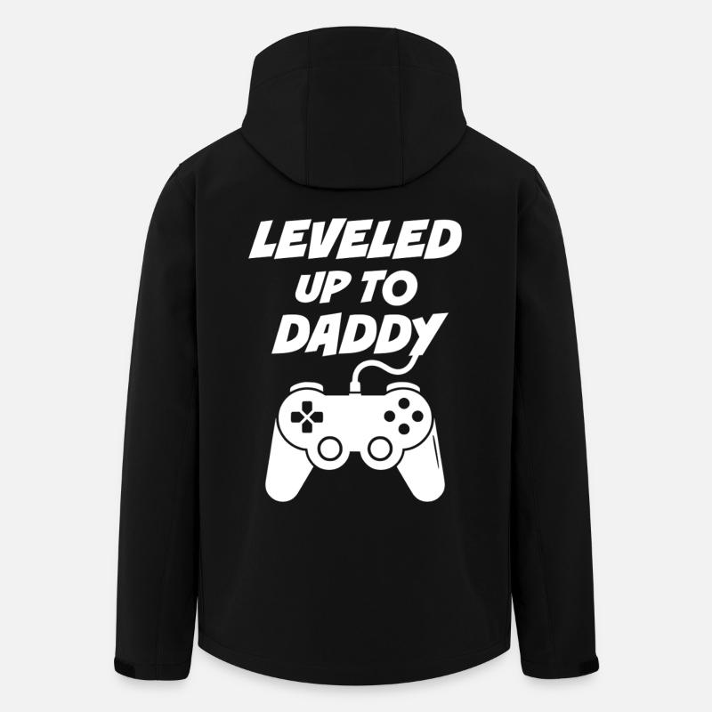 Leveled up to Daddy - Men’s Recycled Softshell Jacket by Stanley/Stella - black