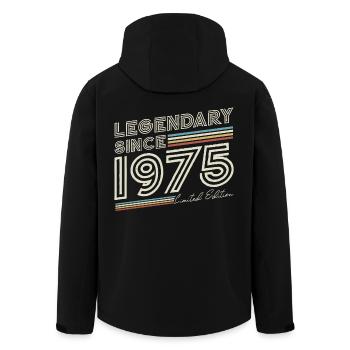 Legendary Since 1975 Vintage Birthday Gift - Men’s Recycled Softshell Jacket by Stanley/Stella - black - Back - AI Model Male 185 light (185cm)
