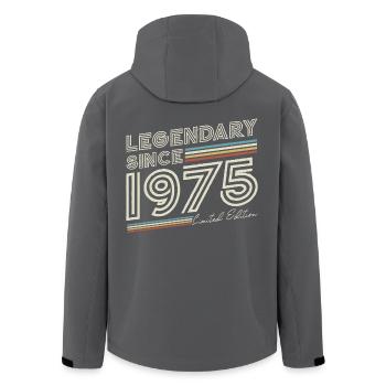Legendary Since 1975 Vintage Birthday Gift - Men’s Recycled Softshell Jacket by Stanley/Stella - anthracite - Back - AI Model Male 185 light (185cm)