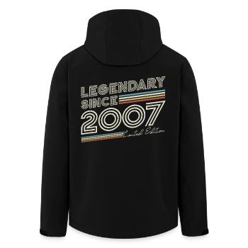 Legendary since 2007 vintage birthday - Men’s Recycled Softshell Jacket by Stanley/Stella - black - Back - AI Model Male 185 light (185cm)