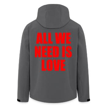 all we need is love - Men’s Recycled Softshell Jacket by Stanley/Stella - black - Back - AI Model Male 185 light (185cm)