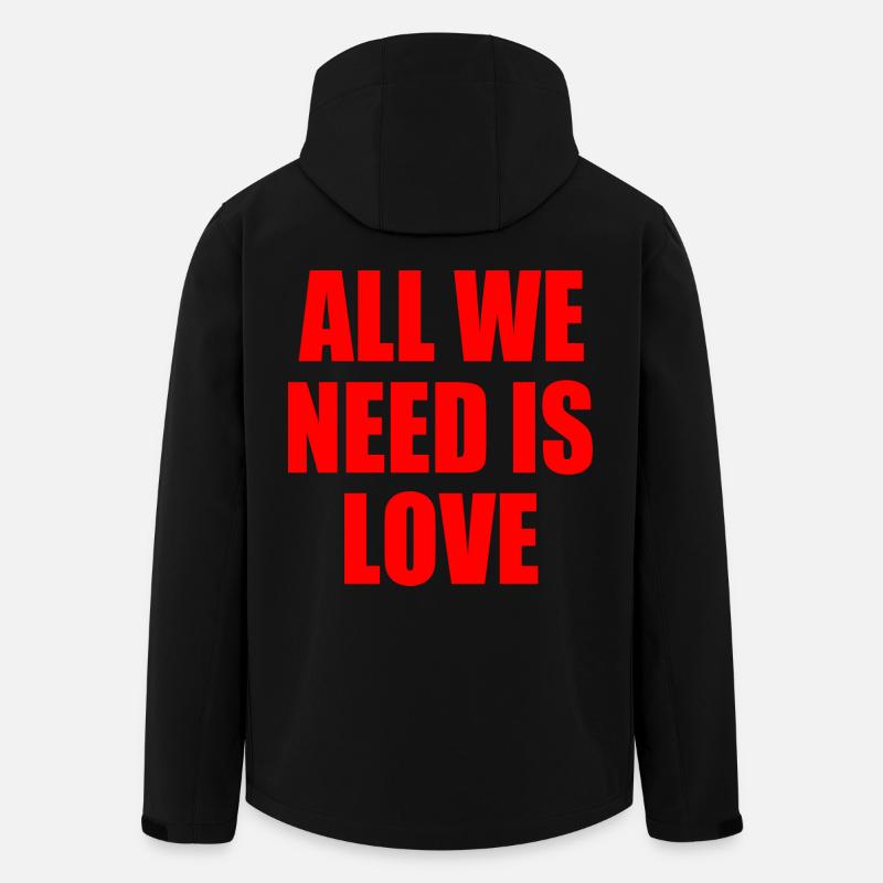 all we need is love - Recycelte Männer Softshell-Jacke von Stanley/Stella - Schwarz