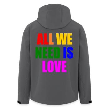 all we need is love - Veste softshell homme en polyester recyclé Stanley/Stella - noir - Dos - AI Model Male 185 light (185cm)