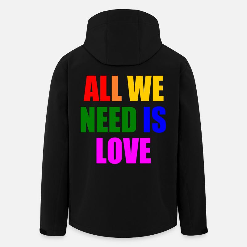 all we need is love - Recycelte Männer Softshell-Jacke von Stanley/Stella - Schwarz