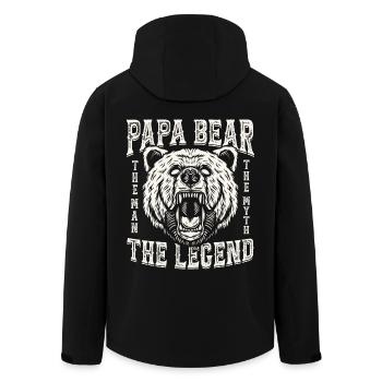 Papa Bear - Men’s Recycled Softshell Jacket by Stanley/Stella - black - Back - AI Model Male 185 light (185cm)