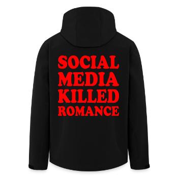 social media killed romance - Veste softshell homme en polyester recyclé Stanley/Stella - noir - Dos - AI Model Male 185 light (185cm)