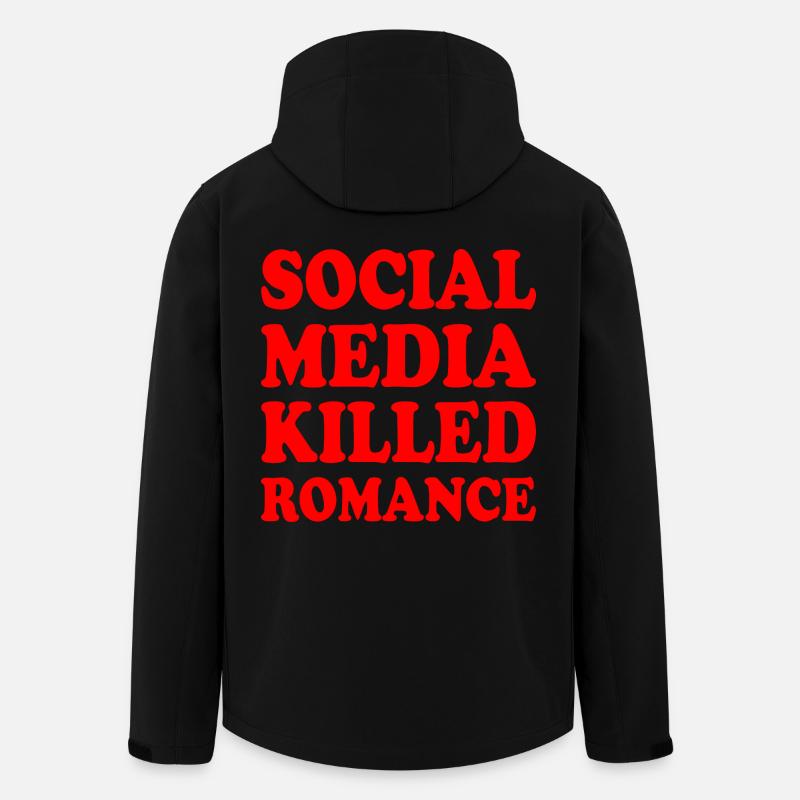 social media killed romance - Veste softshell homme en polyester recyclé Stanley/Stella - noir