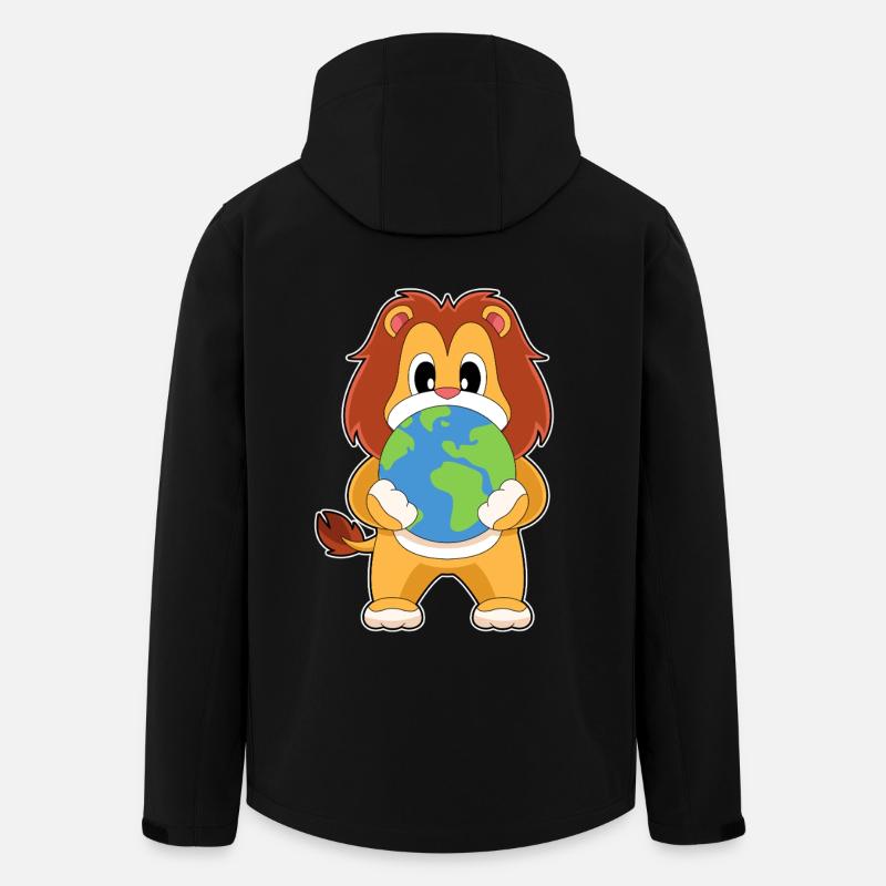 Lion Earth Globe - Men’s Recycled Softshell Jacket by Stanley/Stella - black