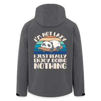 I'm Not Lazy I Just Really Enjoy Doing Nothing - Recycelte Männer Softshell-Jacke von Stanley/Stella - Schwarz - Hinten - AI Model Male 185 light (185cm)