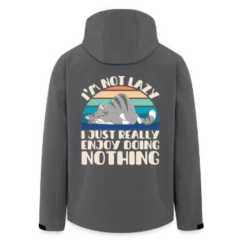 I'm Not Lazy I Just Really Enjoy Doing Nothing - Recycelte Männer Softshell-Jacke von Stanley/Stella - Schwarz - Hinten - AI Model Male 185 light (185cm)