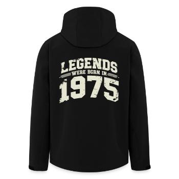 1975 Vintage Born Legends Birthday Gift - Men’s Recycled Softshell Jacket by Stanley/Stella - black - Back - AI Model Male 185 light (185cm)