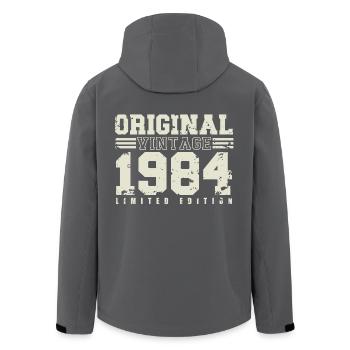 1984 Jahrgang geboren Geburtstag Geschenk - Recycelte Männer Softshell-Jacke von Stanley/Stella - Anthrazit - Hinten - AI Model Male 185 light (185cm)