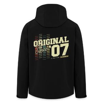 Original 2007 Vintage Vintage Retro Birthday - Men’s Recycled Softshell Jacket by Stanley/Stella - black - Back - AI Model Male 185 light (185cm)
