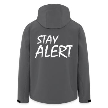 Stay Alert - Men’s Recycled Softshell Jacket by Stanley/Stella - anthracite - Back - AI Model Male 185 light (185cm)