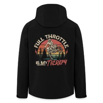 Full Throttle Is My Therapy - Motocross Saying - Men’s Recycled Softshell Jacket by Stanley/Stella - black - Back - AI Model Male 185 light (185cm)
