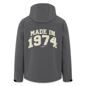 1974 Jahrgang geboren Legenden Geburtstag Geschenk - Recycelte Männer Softshell-Jacke von Stanley/Stella - Schwarz - Hinten - AI Model Male 185 light (185cm)