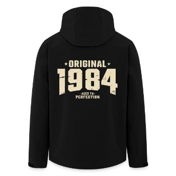 1984 Jahrgang geboren Vintage Geburtstag Geschenk - Recycelte Männer Softshell-Jacke von Stanley/Stella - Schwarz - Hinten - AI Model Male 185 light (185cm)