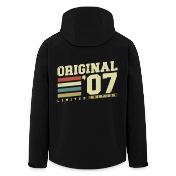 2007 Jahrgang geboren Vintage Retro Geburtstag - Recycelte Männer Softshell-Jacke von Stanley/Stella - Schwarz - Hinten - AI Model Male 185 light (185cm)