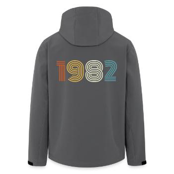 1982 Gift 1982 Vintage 1982 - Men’s Recycled Softshell Jacket by Stanley/Stella - black - Back - AI Model Male 185 light (185cm)