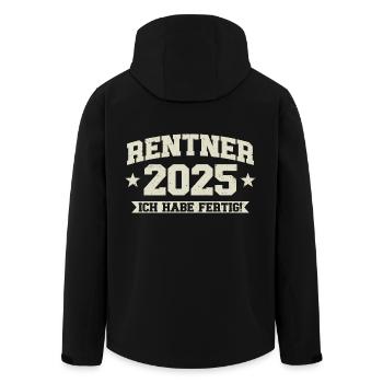 Rentner 2025 Ich habe fertig - Recycelte Männer Softshell-Jacke von Stanley/Stella - Schwarz - Hinten - AI Model Male 185 light (185cm)
