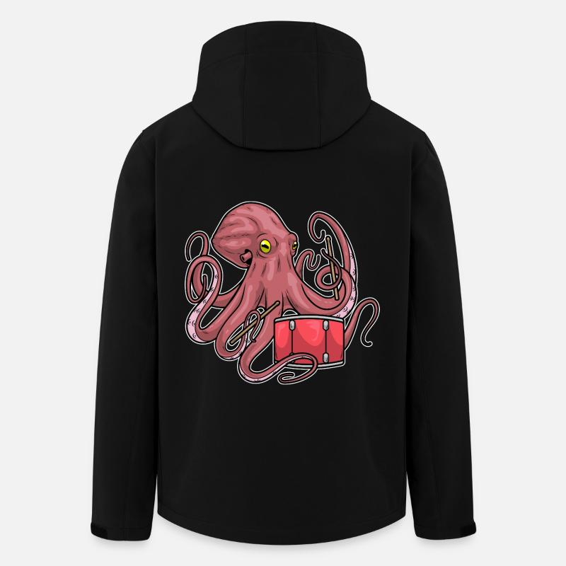 Octopus Musician Drum Music - Men’s Recycled Softshell Jacket by Stanley/Stella - black
