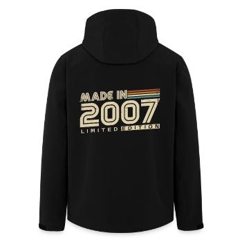 Jahrgang 2007 geboren Retro Vintage Geburtstag - Recycelte Männer Softshell-Jacke von Stanley/Stella - Schwarz - Hinten - AI Model Male 185 light (185cm)