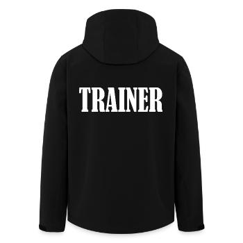 Trainer - Men’s Recycled Softshell Jacket by Stanley/Stella - black - Back - AI Model Male 185 light (185cm)