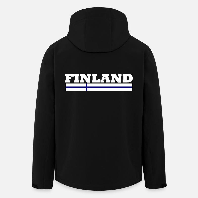 Drapeau de la Finlande - Veste softshell homme en polyester recyclé Stanley/Stella - noir