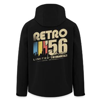Retro 1956 Classic Vintage Birthday Gift - Men’s Recycled Softshell Jacket by Stanley/Stella - black - Back - AI Model Male 185 light (185cm)