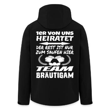 Team Bräutigam - Recycelte Männer Softshell-Jacke von Stanley/Stella - Schwarz - Hinten - AI Model Male 185 light (185cm)