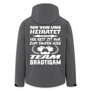 Team Bräutigam - Recycelte Männer Softshell-Jacke von Stanley/Stella - Anthrazit - Hinten - AI Model Male 185 light (185cm)