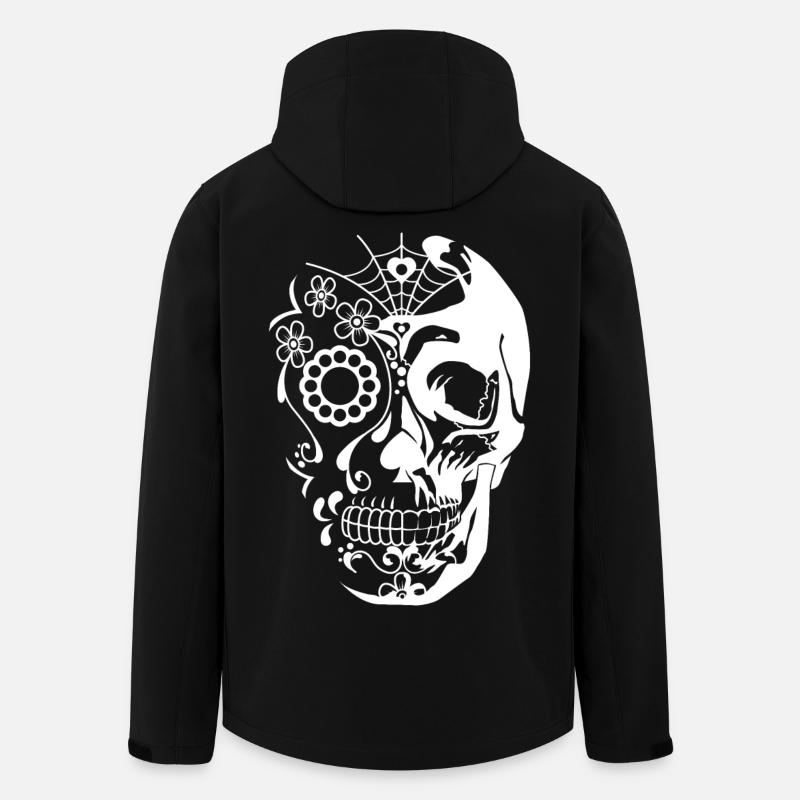 skull white - Veste softshell homme en polyester recyclé Stanley/Stella - noir