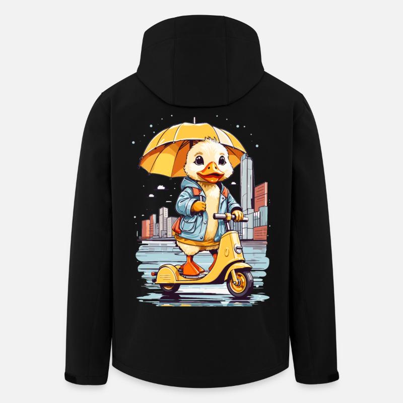 Ente mit Roller - Recycelte Männer Softshell-Jacke von Stanley/Stella - Schwarz